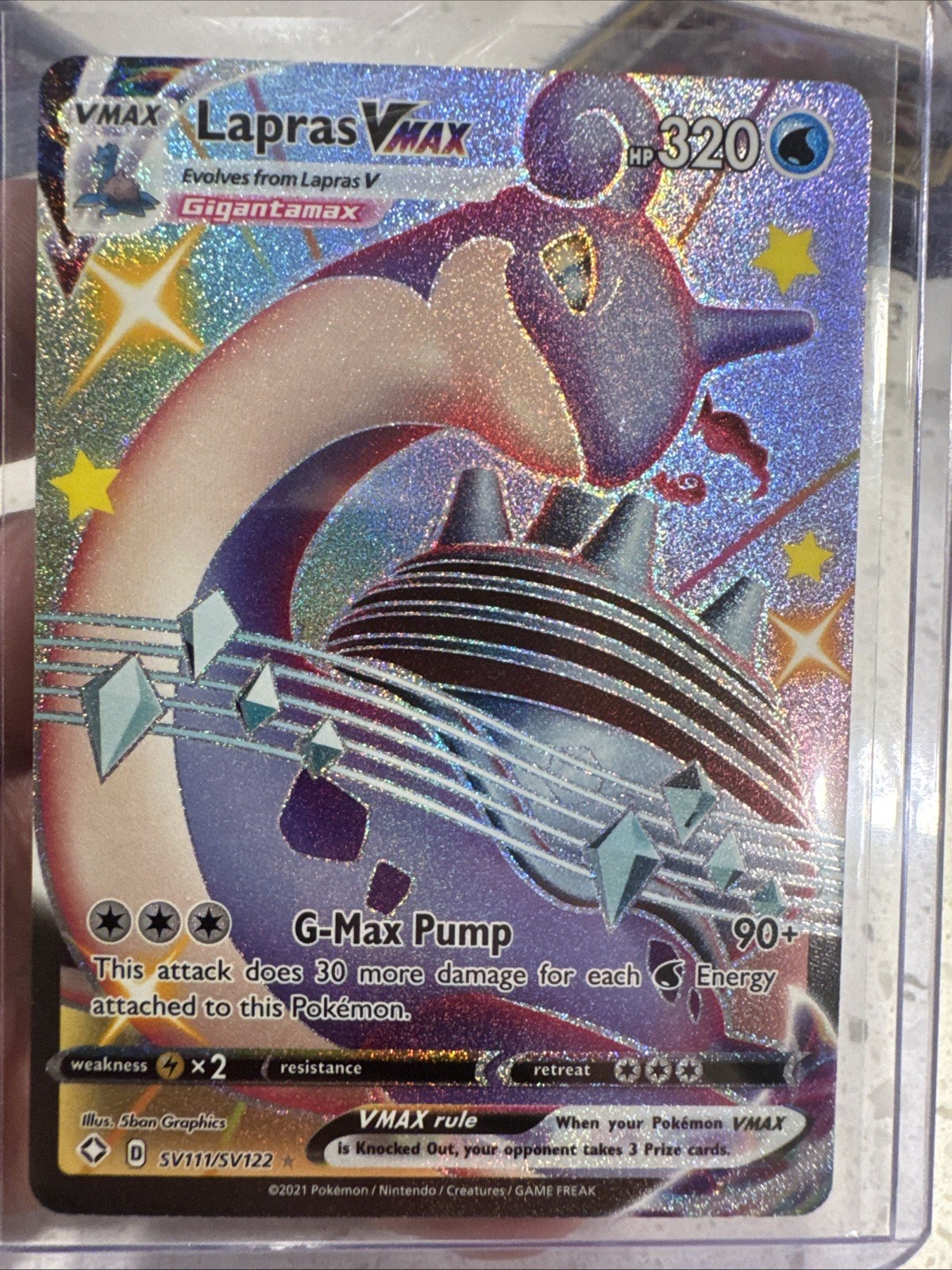 Lapras VMAX SV111/SV122 Shining Fates Shiny Vault Holo NM Pokémon Card 