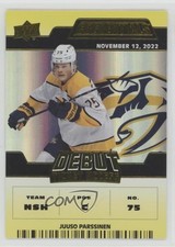 2022 Upper Deck Credentials Debut Ticket Access Yellow Juuso Parssinen #167 2u9