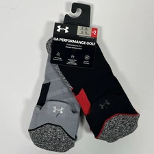 Under Armour UA Performance Golf Cushion No Show Socks (2 Pair) Men’s 8-12 NEW