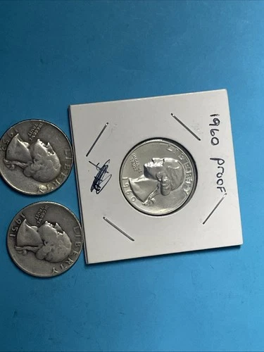 3 BU-90% Silver Washington Quarters  1951, 1953, 1960 PROOF