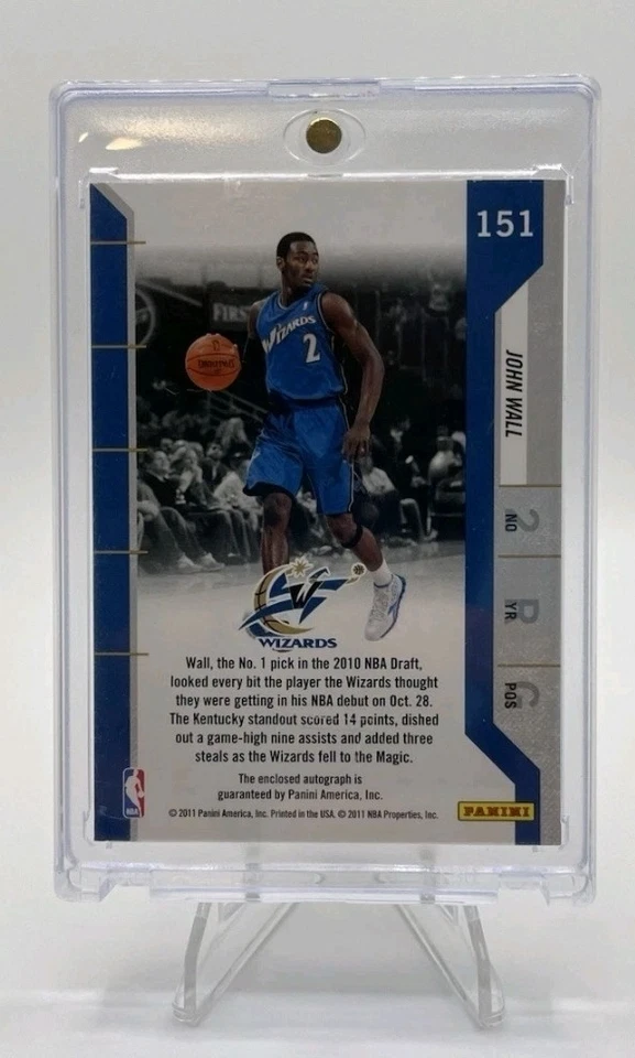 2010-11季后赛竞争者补丁-新秀票亲笔签名约翰·沃尔#151(AU, — 第 2/2 张图片