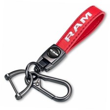 Genuine Leather Car Key Chain Fit for Dodge RAM 1500 2500 3500 Keyring Red-02