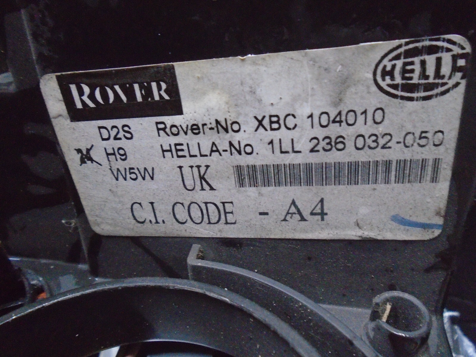 Rover 75 / MG ZT Headlight Left Hand N/S Xenon (Part XBC104010) 1999