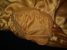 Vtg Satin Tap Flutter panties gold Nightie lingerie sissy KNICKERS BLOOMERS