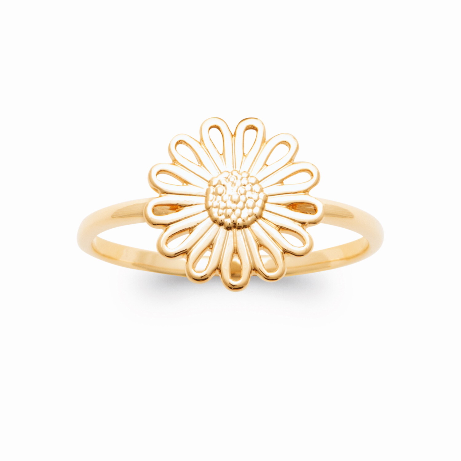 Bague fleurs en plaqué or 750 millièmes poinçonné taille 54