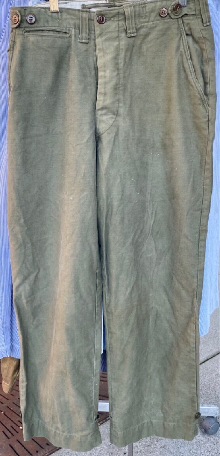 Vintage M43 US Army OD Field Pants, W32 x L32 1940s, R-40