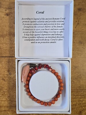 Women's 6.5'' Coral Bracelet (Adjustable), Promotes Enthusiasm & Passion In Love