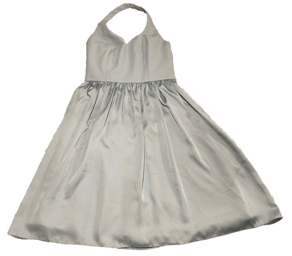 White By Vera Wang Bridesmaid Dress - Short Halter V Neck Mist Color Sz 2 |  eBay