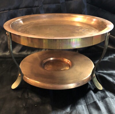 VTG Bazar Francais 666 New York Copper Chafing/Serving/Warming Stand And Plate