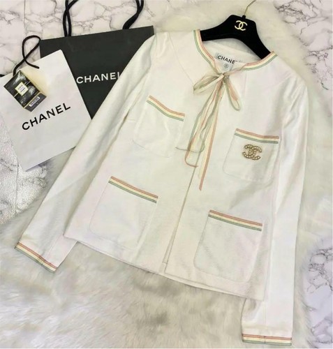 CHANEL Denim collarless jacket size 38 