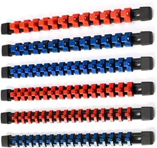 Heavy-Duty ABS Socket Organizer - 6PC Set for 1/2”, 3/8”, and 1/4" Drives