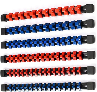 Heavy-Duty ABS Socket Organizer - 6PC Set for 1/2 , 3/8 , and 1/4'' Drives