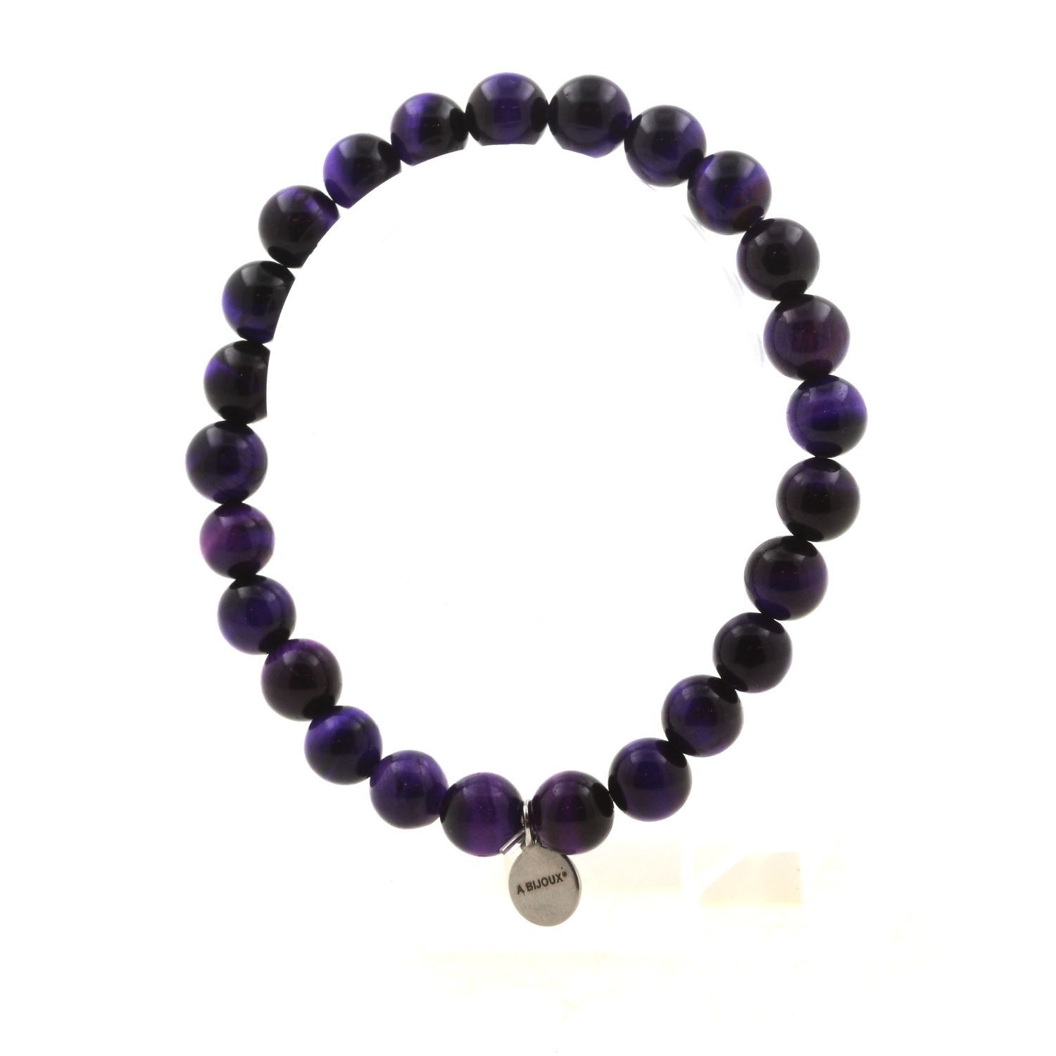 Bracelet oeil de tigre violet 8 mm votre accessoire style au quotidien