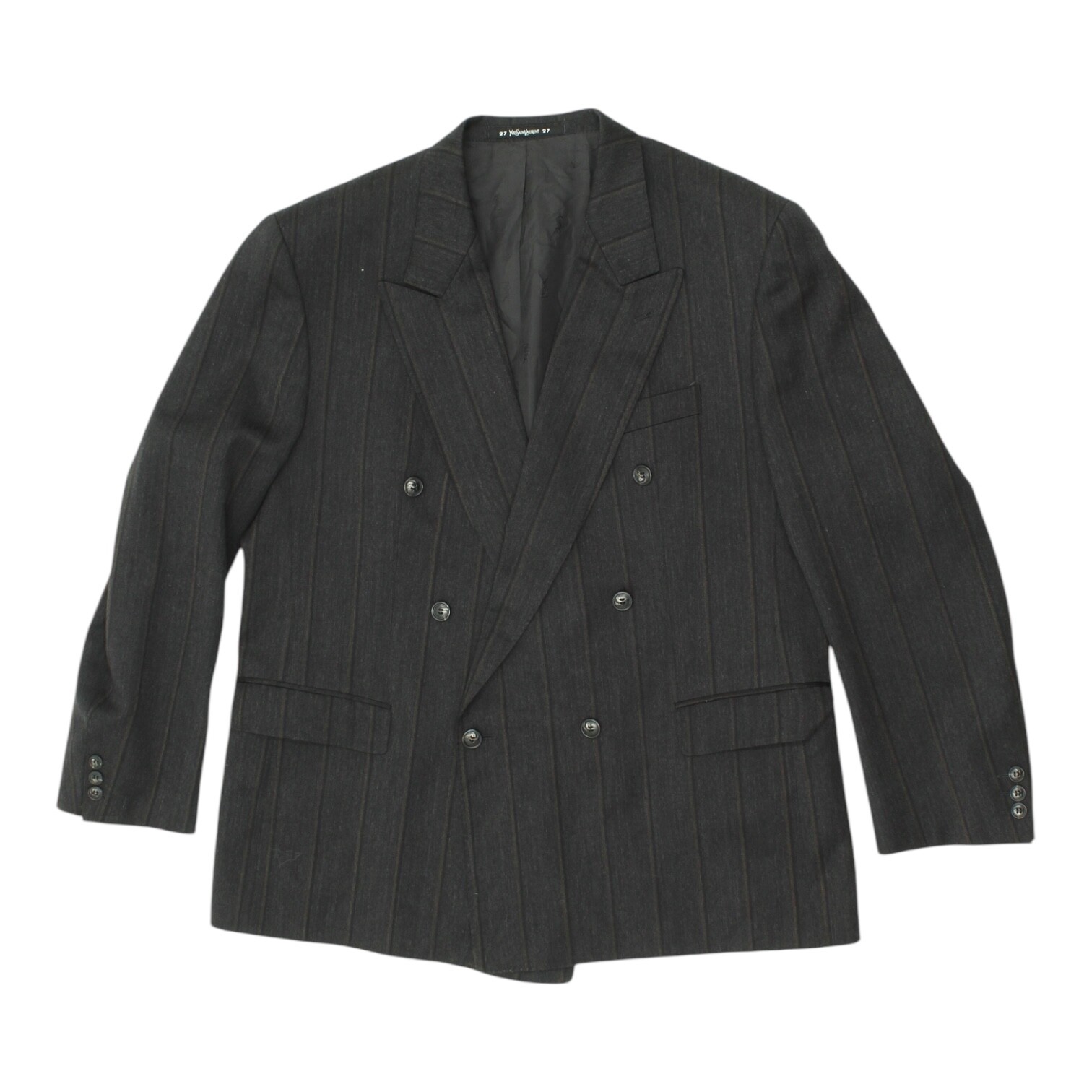 Giacca Blazer Yves Saint Laurent Doppiopetto Vintage Uomo Grigio Designer