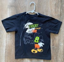 DISNEY STORE Halloween Mickey Mouse t-shirt kids size XS/4 "Fright Fully Fun"