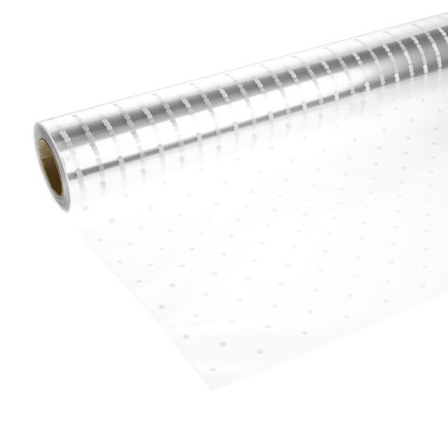 Clear Cello Roll 80cm x 100m Dot Motif White