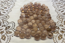 Vintage Lot of 81 - Peach/Pink Clear Glass Marbles w/ Bubbles