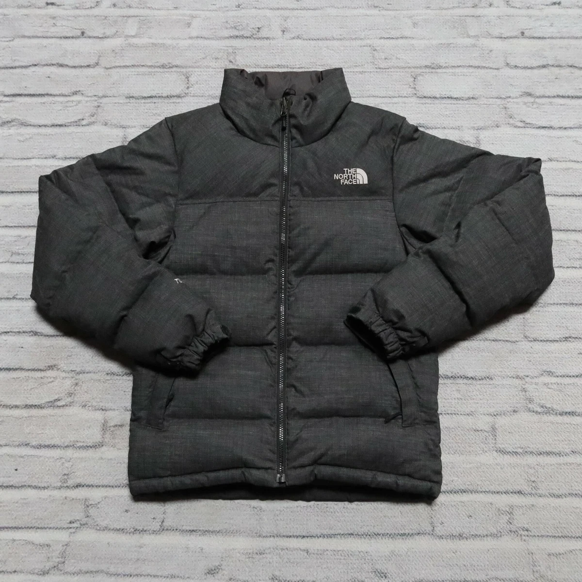 North Face Nuptse 700 Quilted Down Puffer Jacket Size S Grey Puffy