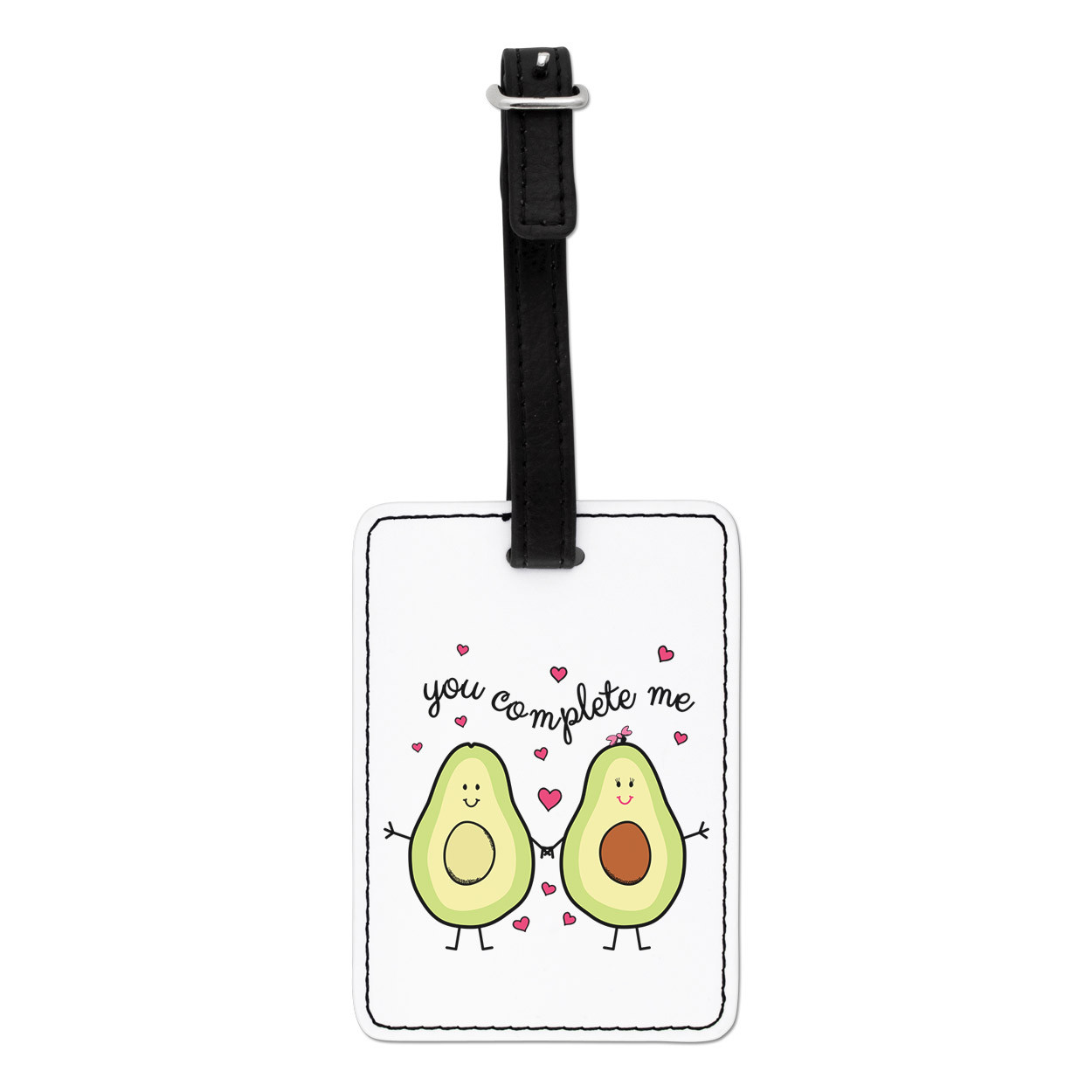 Avocado You Complete Me Visual Luggage Tag Suitcase Bag - Funny Travel