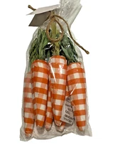NEW 6 PC CARROTS FARMHOUSE CHECK DECOR EASTER VASE BOWL FILLER ASHLAND FREE SHIP