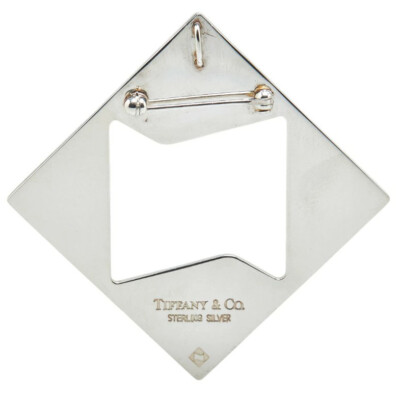 Tiffany & Co. Square Pin Brooch Silver 925 1996 Auth #6954-7 Tiffany & Co. Brooch Sterling Silver Open Flower Stick Pin  main image 3