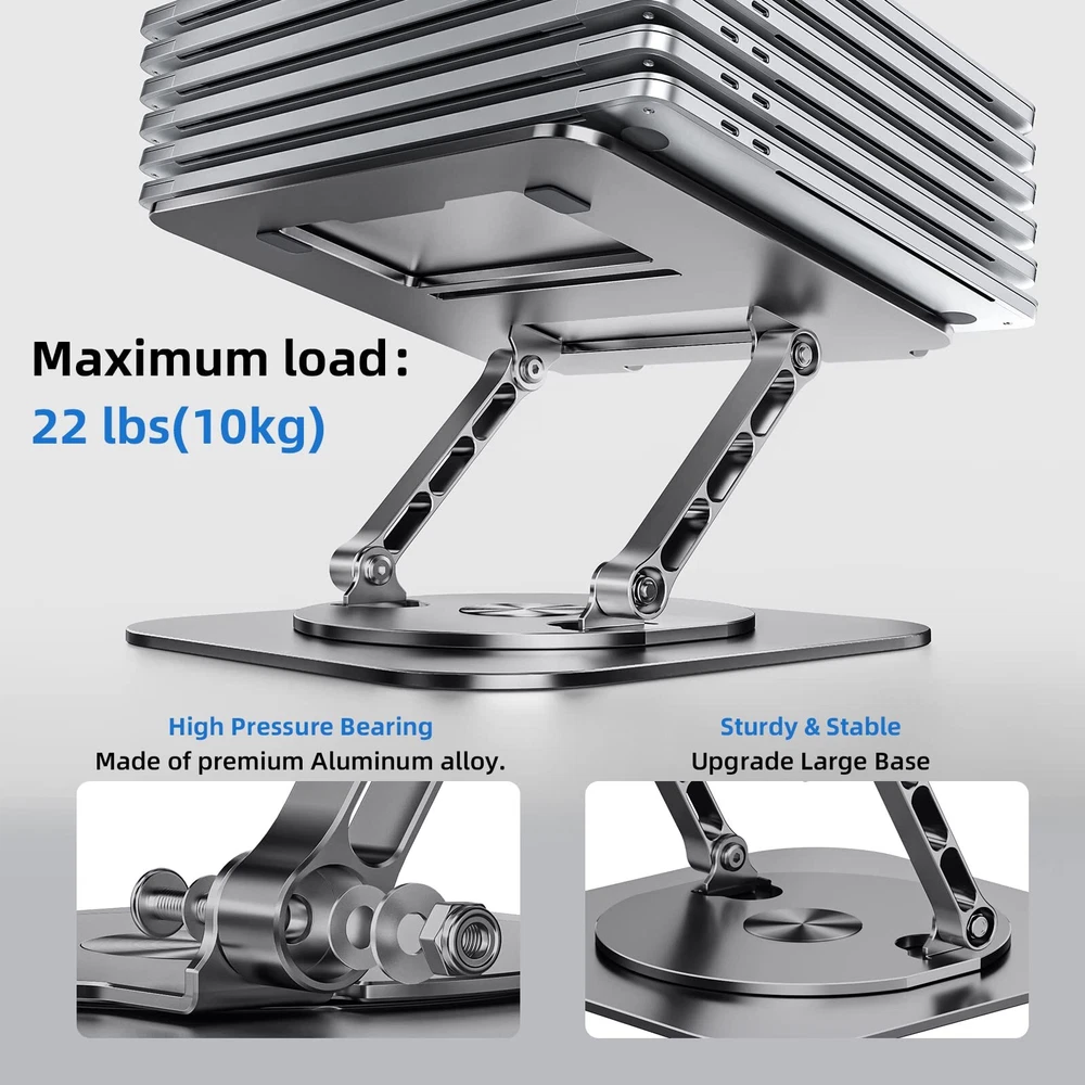 Laptop Stand Adjustable Ergonomic Rotating Base Riser for 10-17 Laptops