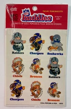 1984 Huddles NFL Team Mascots AFC Western Division Scratch ’n' Sniff Stickers
