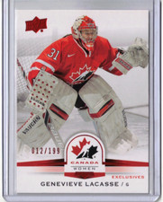 GENEVIEVE LACASSE 14/15 Upper Deck Team Canada Juniors #/199 Exclusives #77 SP