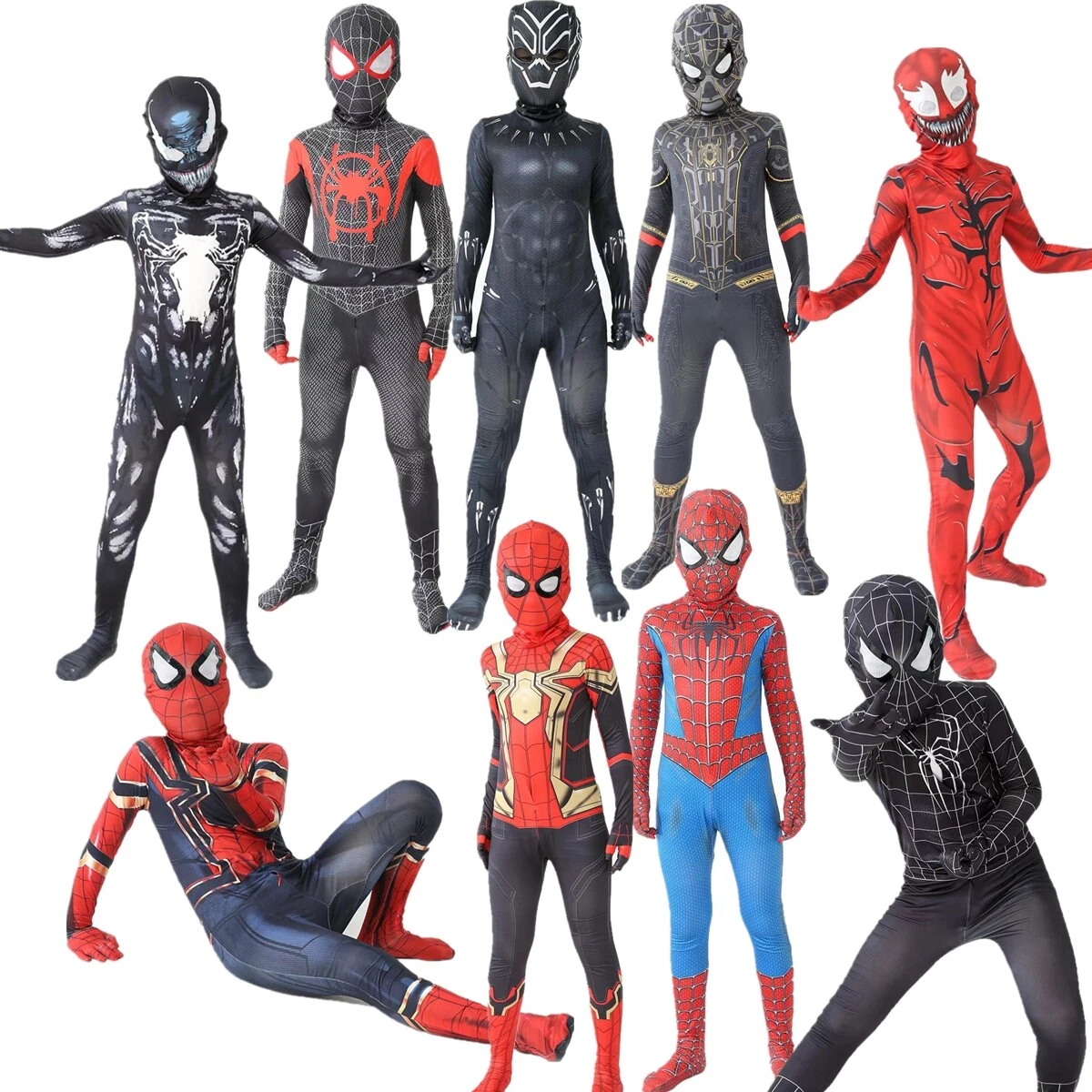 Costume Spider Man Pour Adultes Et Enfants, Tenue De Fête, Super