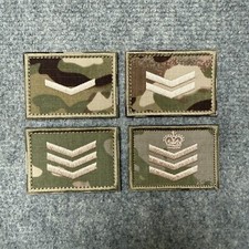 British Army Style MTP Multicam Rank Patch Hook & Loop Back Lcpl, Cpl, Sgt, SSgt