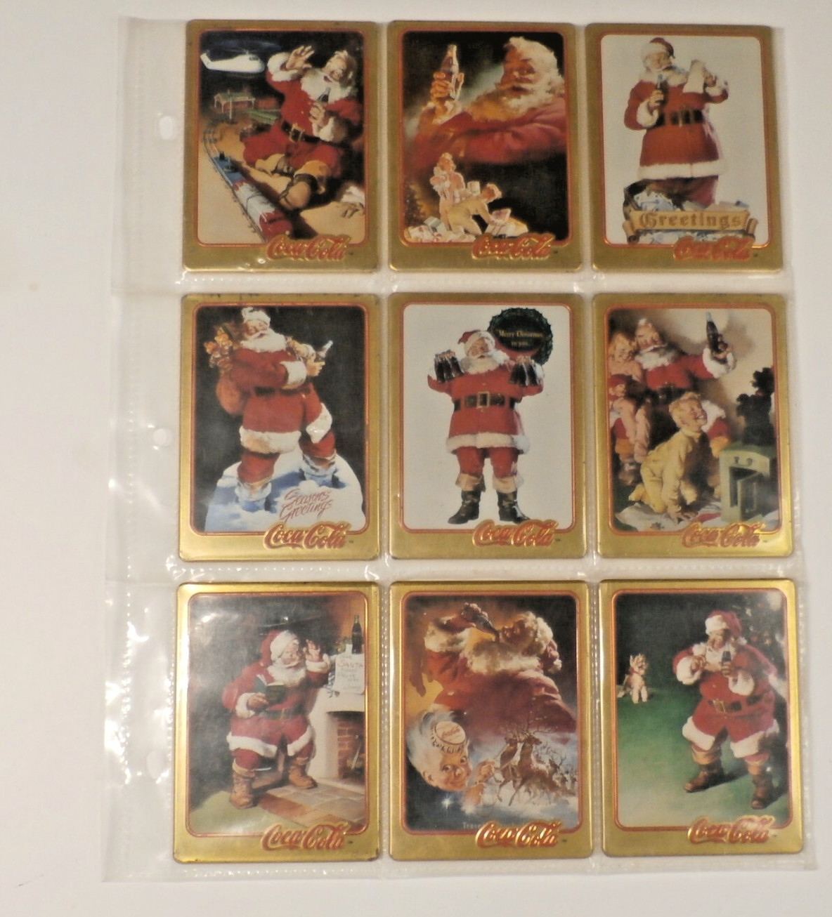 Metal Art Coca Cola 9 of 20 Collectors Cards Vintage Santa