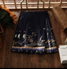 Skirt- Chines Style Hanfu Short Skirt Vintage Horse Face Skirt Fashion Casual