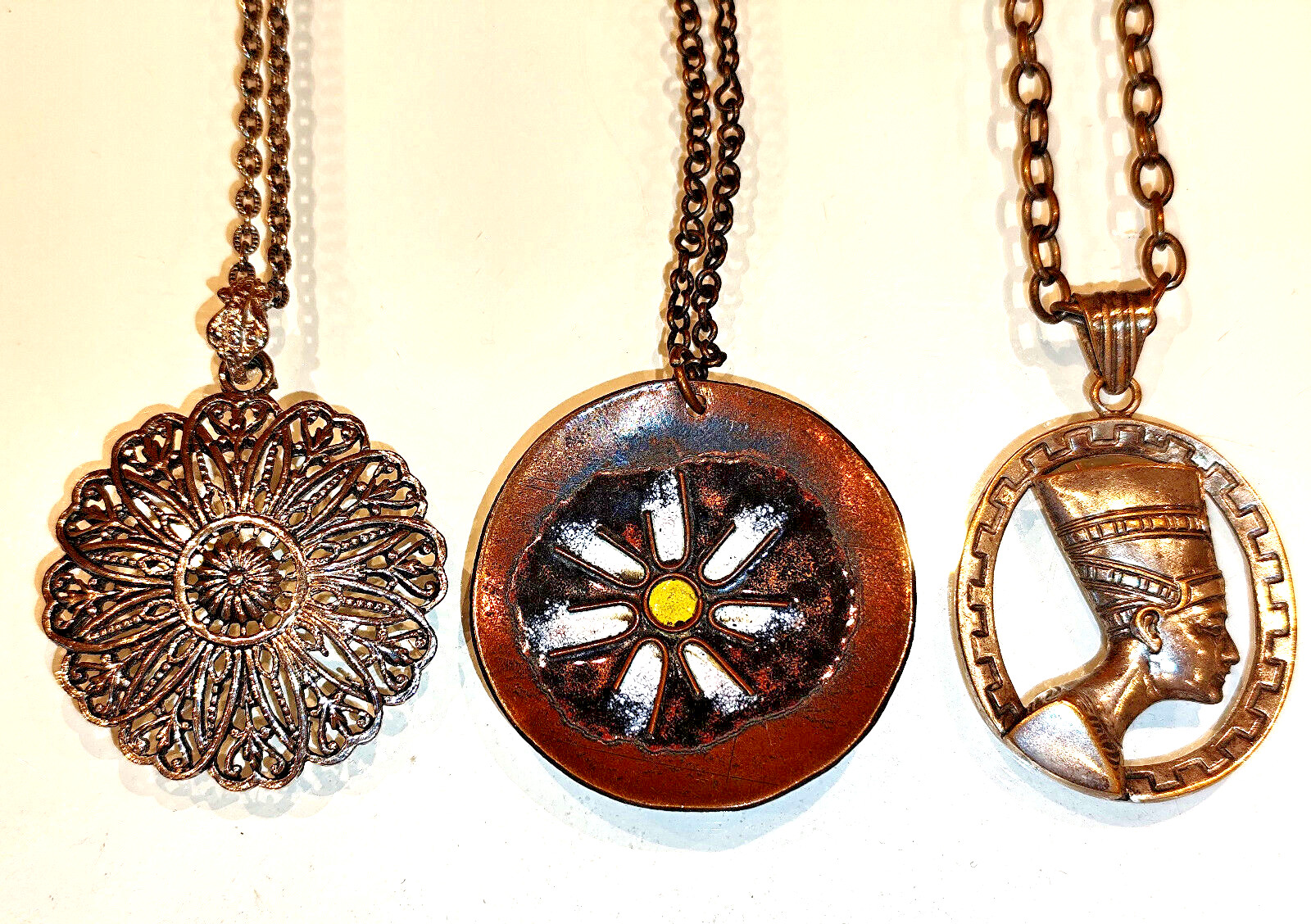Locket Chains Bundle Mandala Sun Wheel Nophretite… - image 2