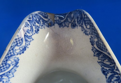 Blue & white vintage Victorian antique Chinese chinoiserie design ceramic jug - Picture 8 of 12