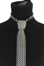 Chainmail TIE, New Item, Aluminum Butted Silver Tie
