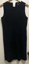 NWT J Crew 100% Wool N Blue Sleeveless Lined Sheath Pencil Midi Dress Sz 6