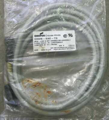 Cooper Crouse-Hinds CHDN-EAE-T3 Mini-Line Connector Assembly 5P Male 3M