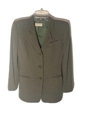 Vintage 90  s Giorgio Armani Women Size 2 Blazer Fine Wool In Olive Made in Italy