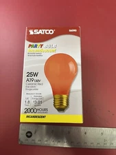 Satco S6090 25W 130V A19 Light Incandescent Ceramic Red Party Bulb