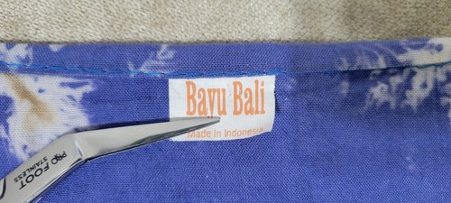 Bayu Bali Raw Hem Womens Multicolor Pattern T Shirt Blue Yellow Dragon Size XL - Picture 2 of 13