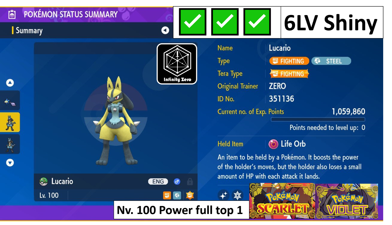 Lucario  6IV Shiny Lucario - Game Items - Gameflip