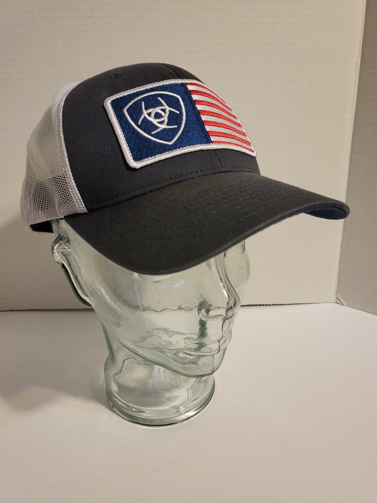 Ariat Flag Patch Hat Trucker Cap Adjustable Snapb… - image 2