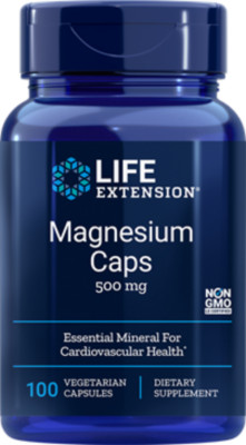 TAKE OFF $5 NOW! FOUR PACK SALE Life Extension Magnesium Caps 500 mg 100 cap