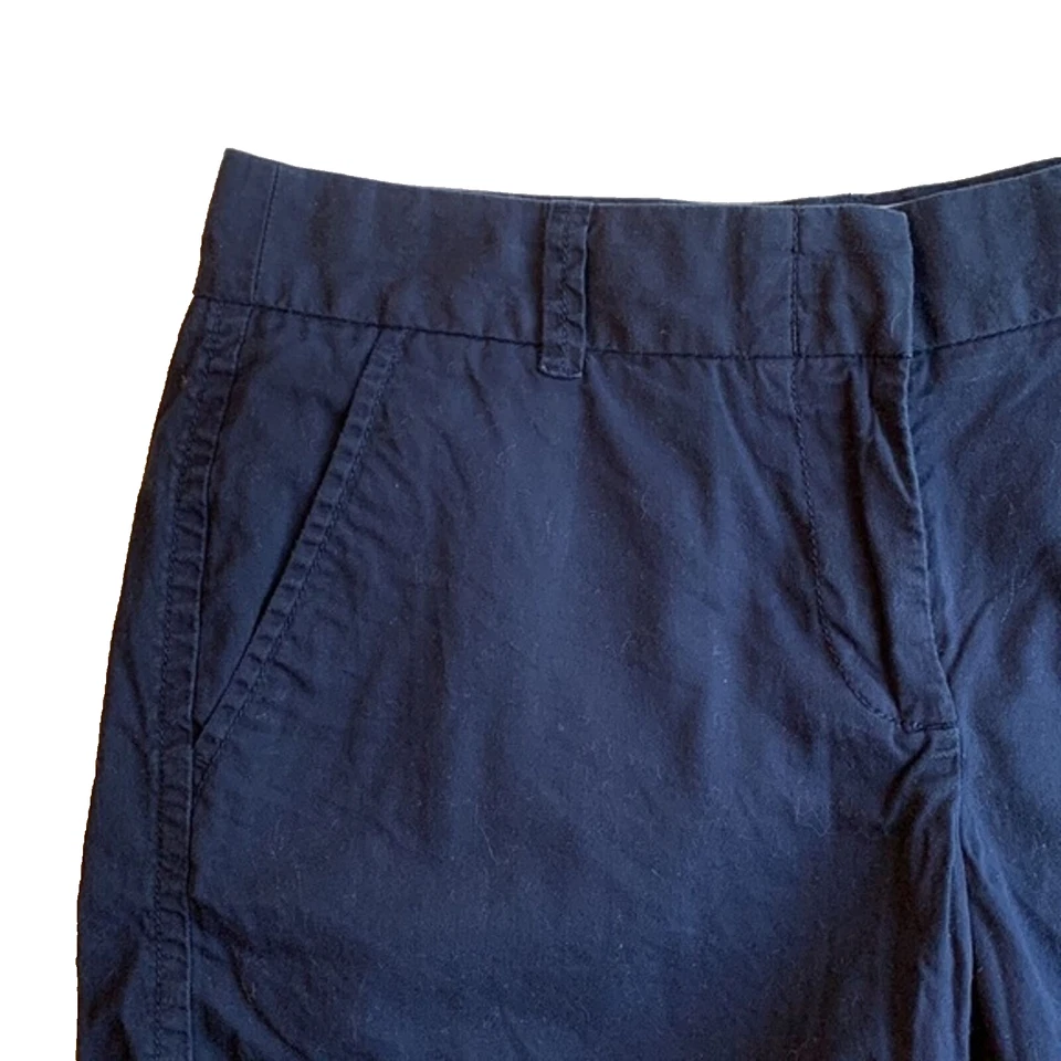Pantalón Corto Chino J Crew Mujer Talla 6 Broken-in Azul Marino Frente Plano Algodón. Usado en excelente estado Foto 3 de 4