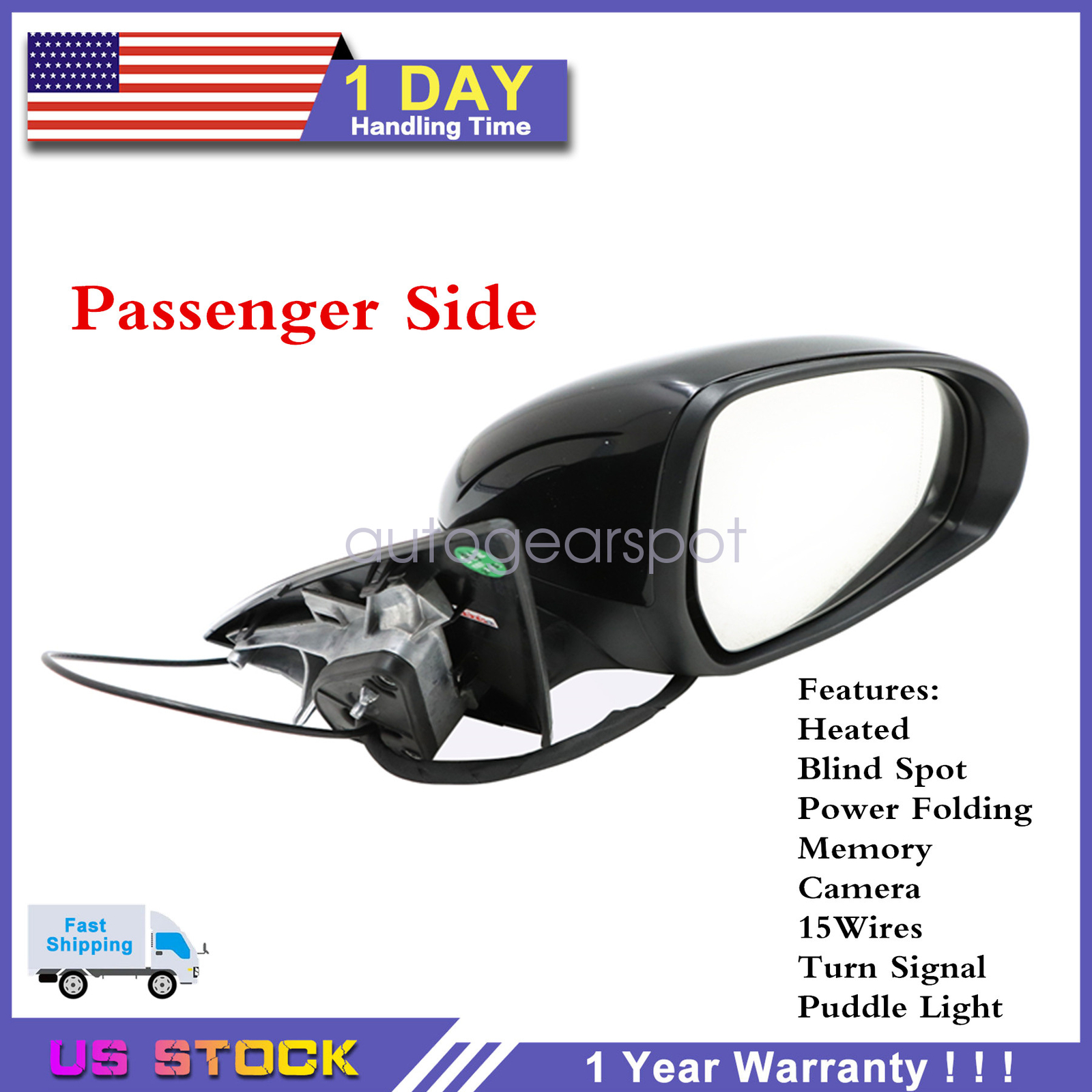 For Mercedes C W206 C43 C300 22-24 Passenger Side Mirror Blind Spot With Camera