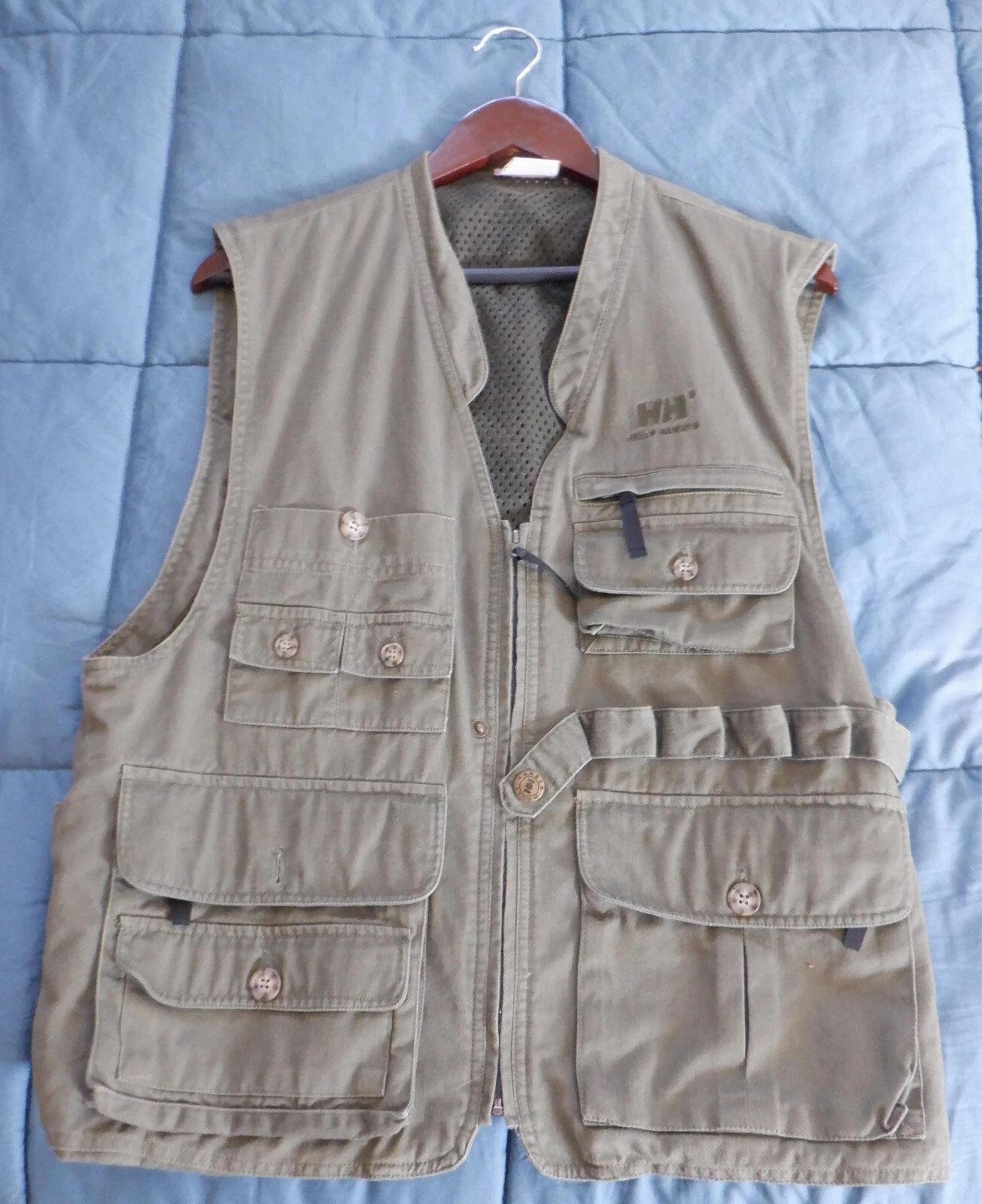 HELLY HANSEN Photo Vest Jacket Outdoors Khaki Fishing Vintage 90s, Unisex. New
