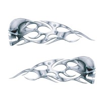 Aufkleber-Set Totenkopf Links + Rechts 9 X 3 Cm Skull Left + Right Sticker Decal