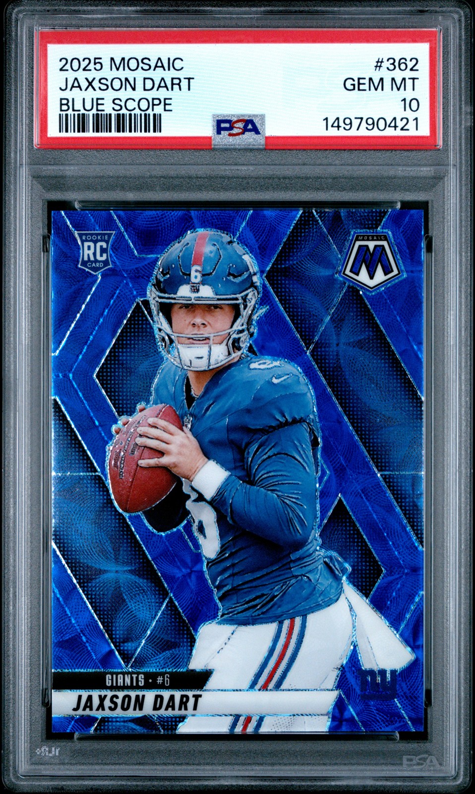 Jaxson Dart Panini Mosaic #362 Blue Scope