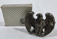 Vintage USA American Bald Eagle Belt Buckle Majestic Perched Patriotic Avon