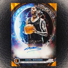 MIKAL BRIDGES /25 Equinox ORANGE Interstellar Auto 2023-24 Topps Cosmic Card
